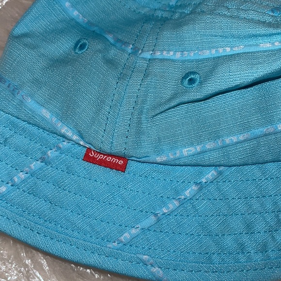 new supreme jacquard linen crusher hat cyan - Picture 4 of 8